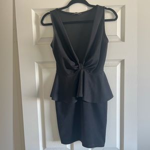 Black mini peplum dress